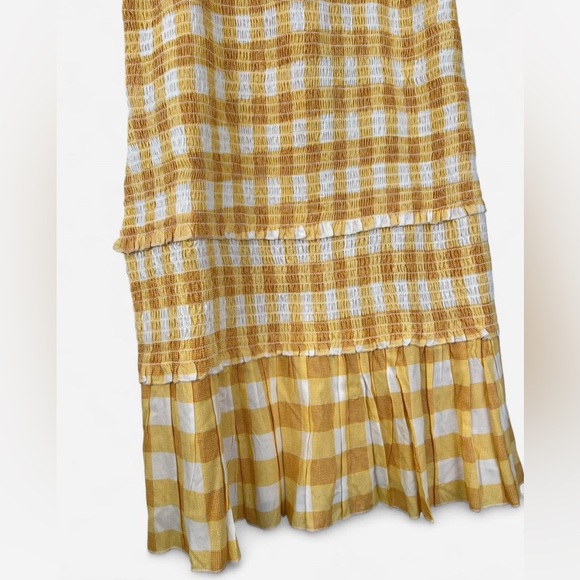 Yellow Gingham Ruffle Mini Dress - Picture 7 of 8